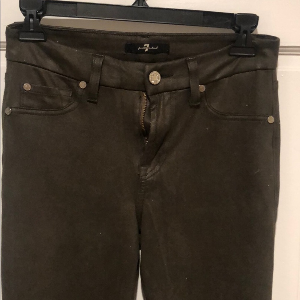 Skinny stretchy leather look skinny jeans 25